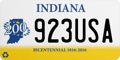 IN license plate 923USA