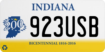 IN license plate 923USB
