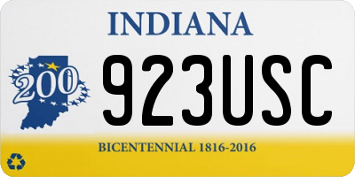 IN license plate 923USC