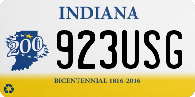 IN license plate 923USG