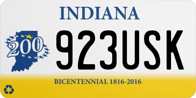 IN license plate 923USK