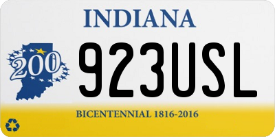 IN license plate 923USL