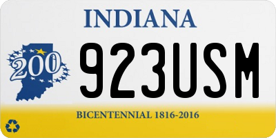 IN license plate 923USM