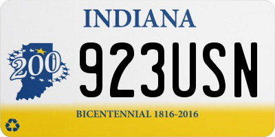 IN license plate 923USN