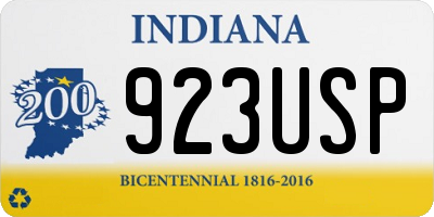 IN license plate 923USP