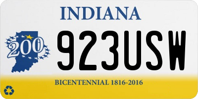 IN license plate 923USW