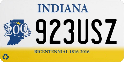 IN license plate 923USZ