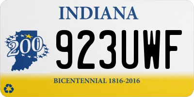 IN license plate 923UWF