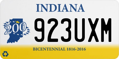 IN license plate 923UXM