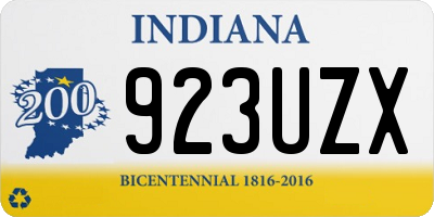 IN license plate 923UZX