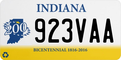 IN license plate 923VAA