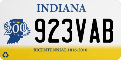 IN license plate 923VAB