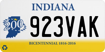 IN license plate 923VAK