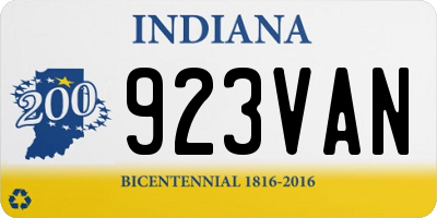 IN license plate 923VAN