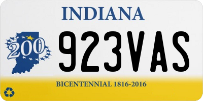 IN license plate 923VAS