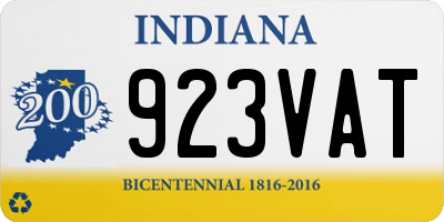 IN license plate 923VAT