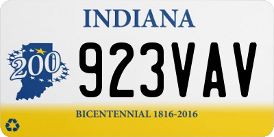 IN license plate 923VAV