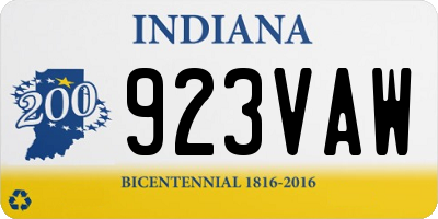 IN license plate 923VAW