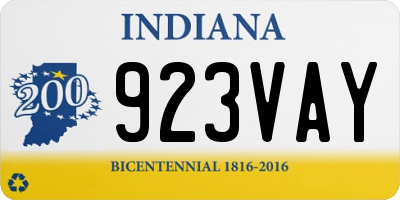 IN license plate 923VAY