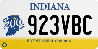 IN license plate 923VBC