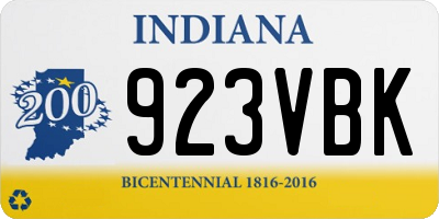 IN license plate 923VBK
