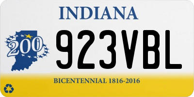IN license plate 923VBL