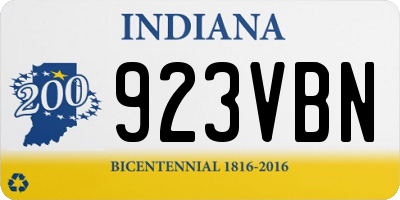IN license plate 923VBN