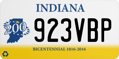 IN license plate 923VBP