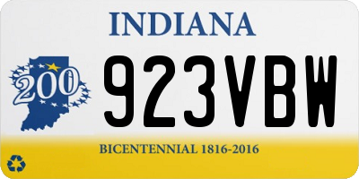 IN license plate 923VBW