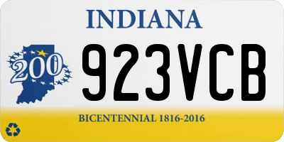 IN license plate 923VCB