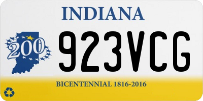 IN license plate 923VCG