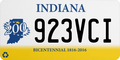 IN license plate 923VCI