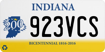 IN license plate 923VCS
