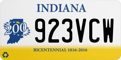 IN license plate 923VCW