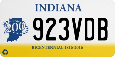 IN license plate 923VDB