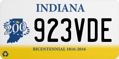 IN license plate 923VDE