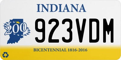 IN license plate 923VDM