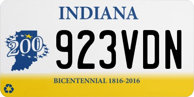 IN license plate 923VDN