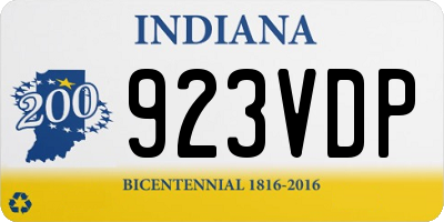 IN license plate 923VDP