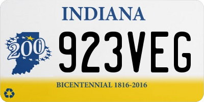IN license plate 923VEG