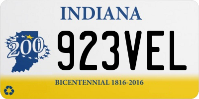 IN license plate 923VEL