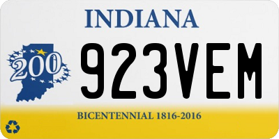 IN license plate 923VEM