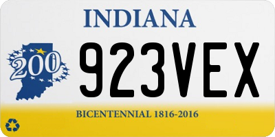 IN license plate 923VEX