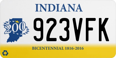 IN license plate 923VFK