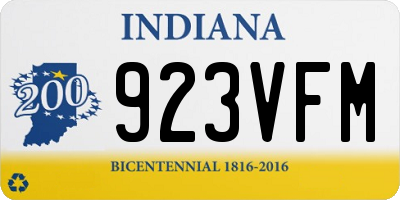 IN license plate 923VFM