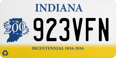 IN license plate 923VFN