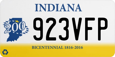 IN license plate 923VFP