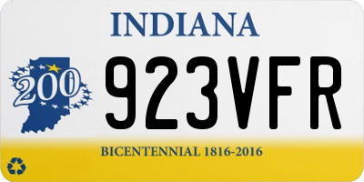 IN license plate 923VFR