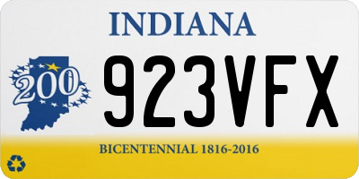 IN license plate 923VFX