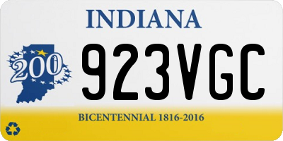 IN license plate 923VGC